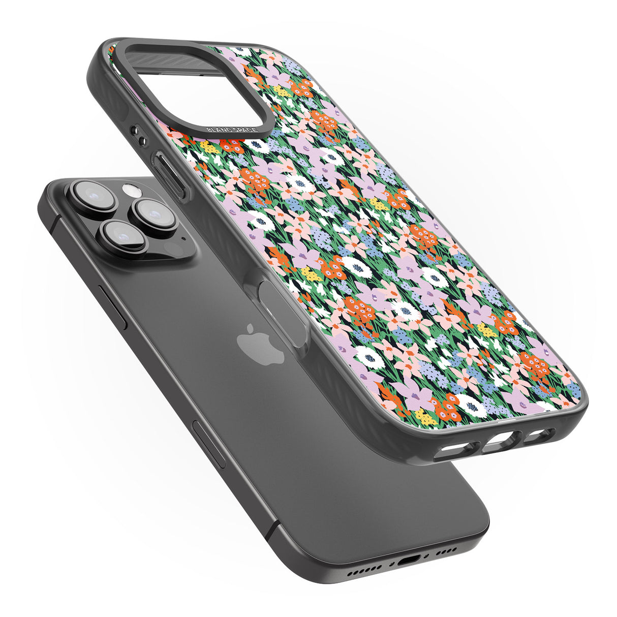 iPhone 16 Pro Max Jazzy Floral Mix: Solid Black Impact Phone Case