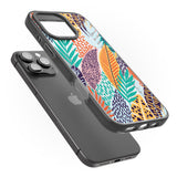 iPhone 16 Pro Max Colourful Leaves Mixture Black Impact Phone Case