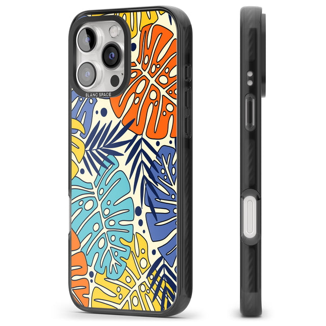 iPhone 16 Pro Max Beach Leaves Black Impact Phone Case