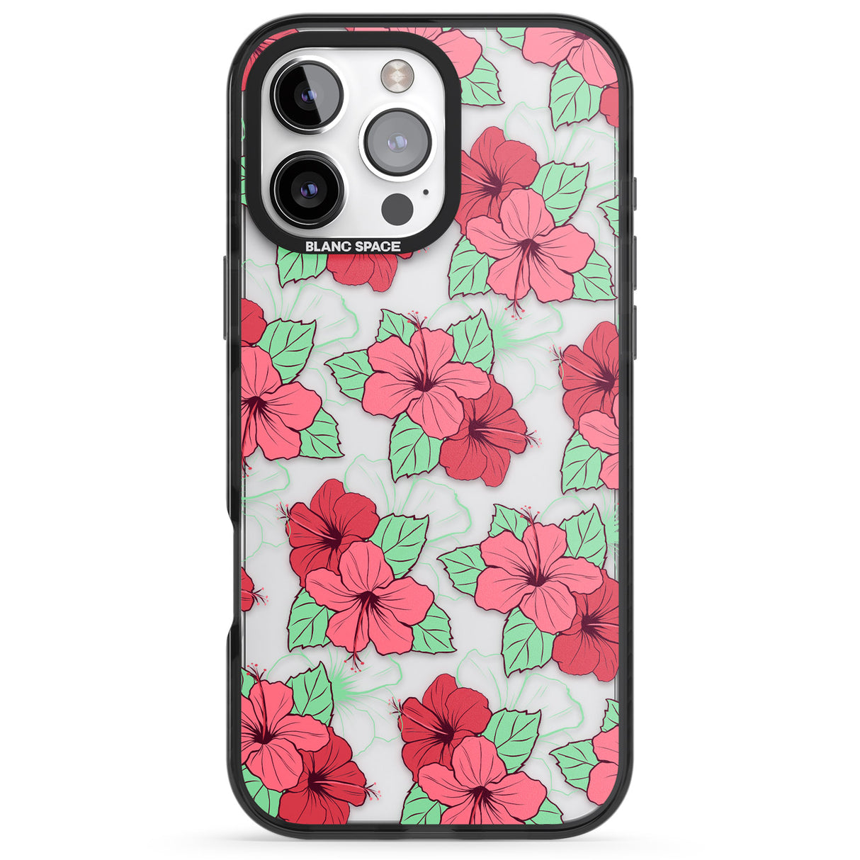 iPhone 16 Pro Max Pink Peony Black Impact Phone Case