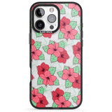 iPhone 16 Pro Max Pink Peony Black Impact Phone Case