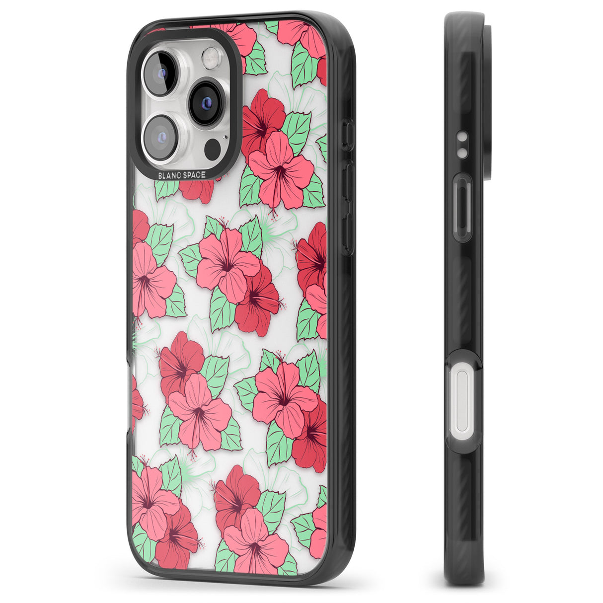 iPhone 16 Pro Max Pink Peony Black Impact Phone Case