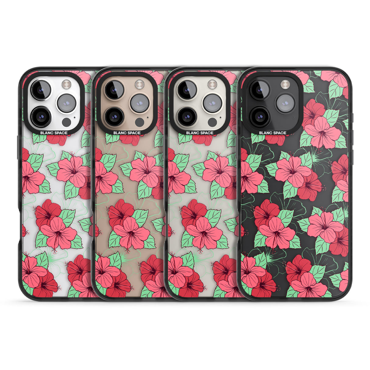 iPhone 16 Pro Max Pink Peony Black Impact Phone Case