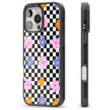 iPhone 16 Pro Max Checkered Blossom Black Impact Phone Case