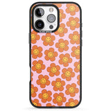 iPhone 16 Pro Max Floral Smiles Black Impact Phone Case