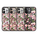 iPhone 16 Pro Max Leafy Floral Pattern Transparent Design Black Impact Phone Case