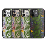 iPhone 16 Pro Max Busy Floral and Fern Design Black Impact Phone Case