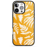 iPhone 16 Pro Max Fern Pattern on Yellow Black Impact Phone Case