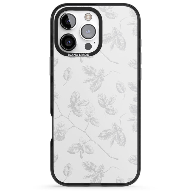 iPhone 16 Pro Max Grey Branches Vintage Botanical Black Impact Phone Case