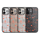 iPhone 16 Pro Max Red Fruits Transparent Floral Black Impact Phone Case