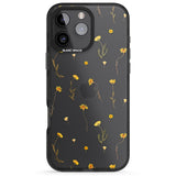 iPhone 16 Pro Max Mixed Yellow Flowers - Dried Flower-Inspired Black Impact Phone Case