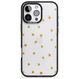 iPhone 16 Pro Max Yellow Flower Pattern - Dried Flower-Inspired Black Impact Phone Case