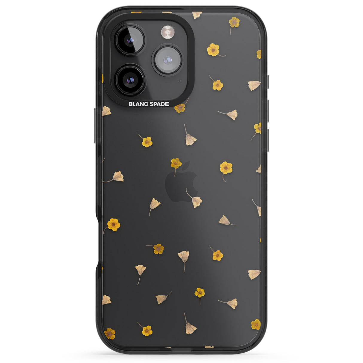 iPhone 16 Pro Max Small Flower Mix - Dried Flower-Inspired Design Black Impact Phone Case