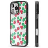 iPhone 16 Pro Max Strawberry Pattern Black Impact Phone Case