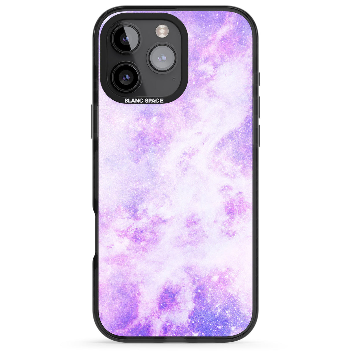 iPhone 16 Pro Max Purple Galaxy Pattern Design Black Impact Phone Case