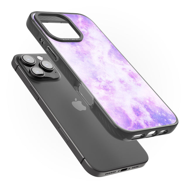 iPhone 16 Pro Max Purple Galaxy Pattern Design Black Impact Phone Case