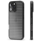 iPhone 16 Pro Max Simplistic Small Grid Designs White (Transparent) Black Impact Phone Case