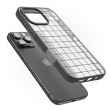 iPhone 16 Pro Max Simplistic Large Grid Pattern Black (Transparent) Black Impact Phone Case