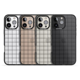 iPhone 16 Pro Max Simplistic Large Grid Pattern Black (Transparent) Black Impact Phone Case