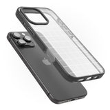 iPhone 16 Pro Max Simplistic Large Grid Pattern White (Transparent) Black Impact Phone Case