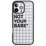 iPhone 16 Pro Max Grid Pattern Not Your Babe Black Impact Phone Case