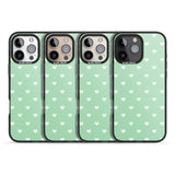 iPhone 16 Pro Max Small Heart Pattern: Green Black Impact Phone Case