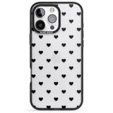 iPhone 16 Pro Max Small Heart Pattern: White & Black Impact Phone Case