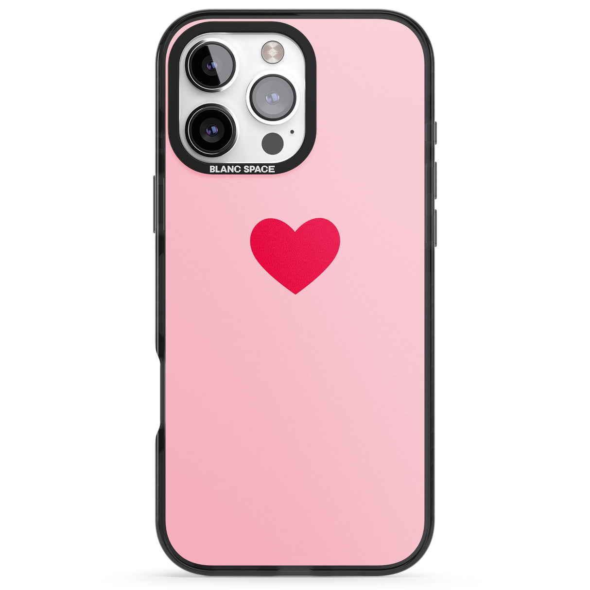 iPhone 16 Pro Max Single Heart Red & Pink Black Impact Phone Case