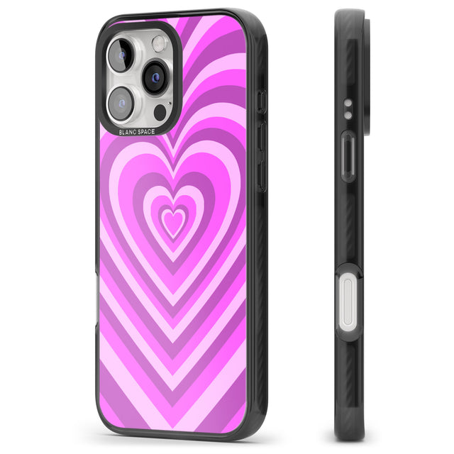 iPhone 16 Pro Max Pink Heart Illusion Black Impact Phone Case