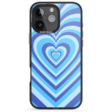 iPhone 16 Pro Max Blue Heart Illusion Black Impact Phone Case