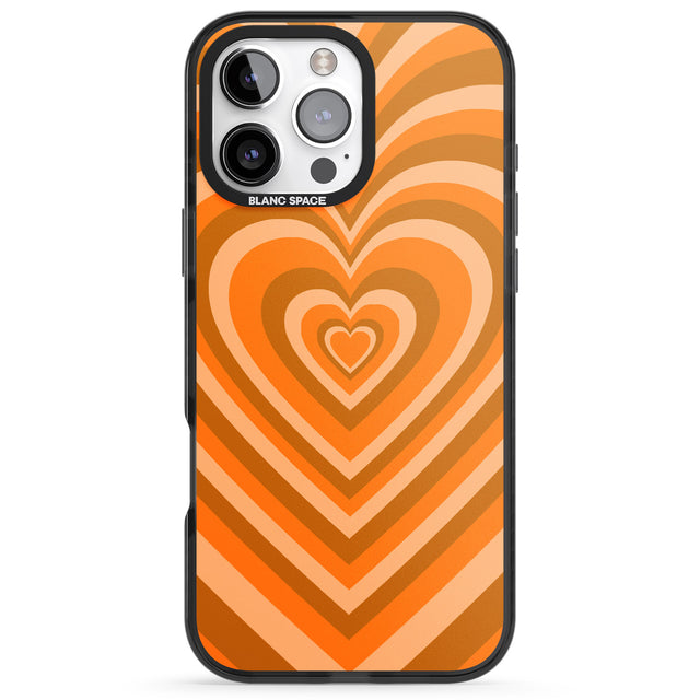 iPhone 16 Pro Max Orange Heart Illusion Black Impact Phone Case