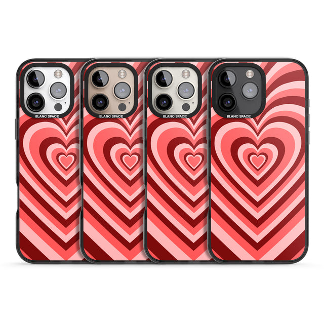 iPhone 16 Pro Max Red Heart Illusion Black Impact Phone Case