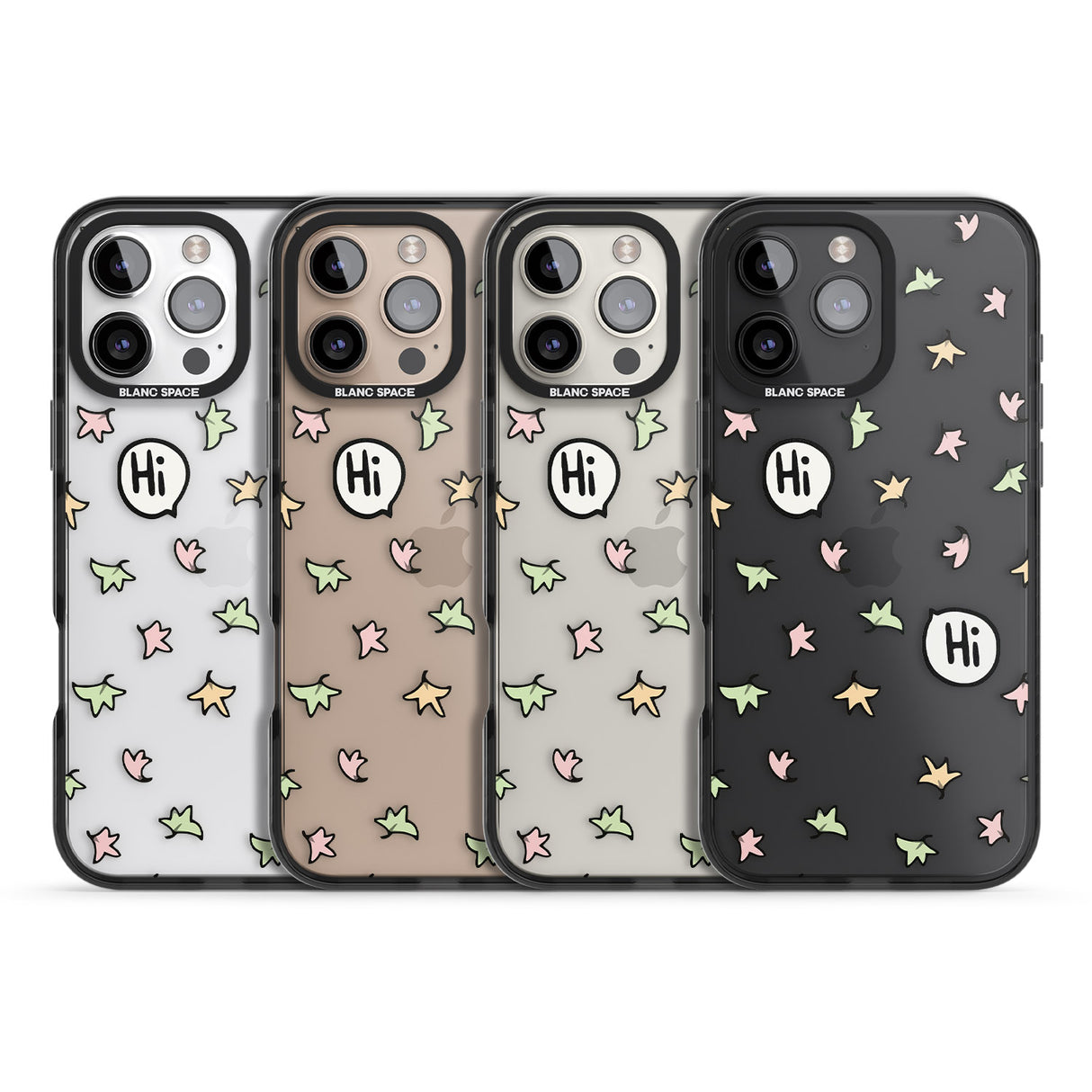 iPhone 16 Pro Max Heartstopper Leaves Pattern Black Impact Phone Case