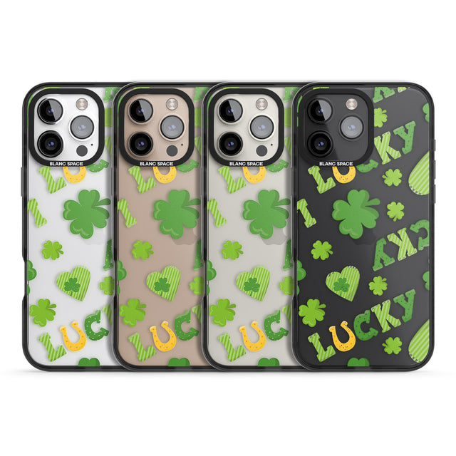 iPhone 16 Pro Max Lucky Irish Clover Black Impact Phone Case