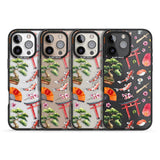 iPhone 16 Pro Max Mixed Japanese Watercolour Pattern Black Impact Phone Case