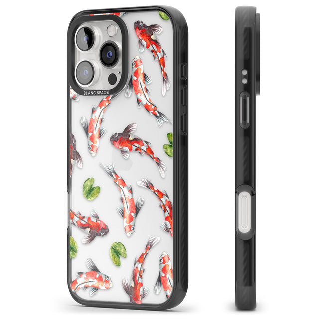 iPhone 16 Pro Max Koi Fish Japanese Watercolour Black Impact Phone Case