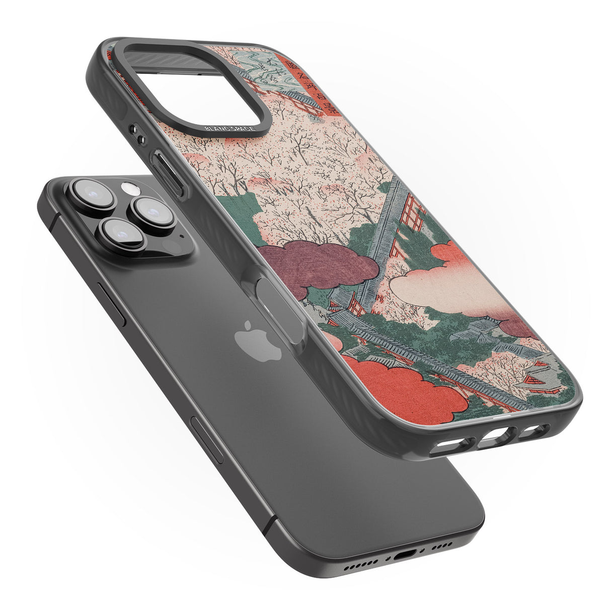 iPhone 16 Pro Max Vintage Japanese Illustrations Japanese City Black Impact Phone Case