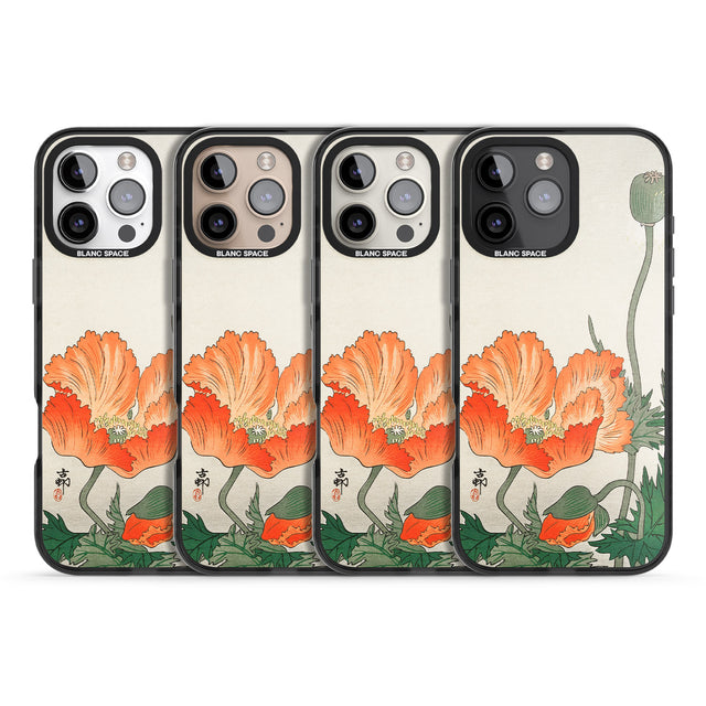 iPhone 16 Pro Max Birds and Plants by Ohara Koson Black Impact Phone Case + Magsafe