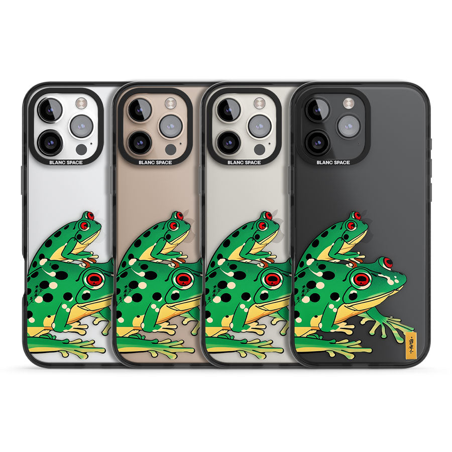 Matsumoto Hoji Frog Green Black Impact Phone Case for iPhone 16 Pro, iPhone 16 Pro Max