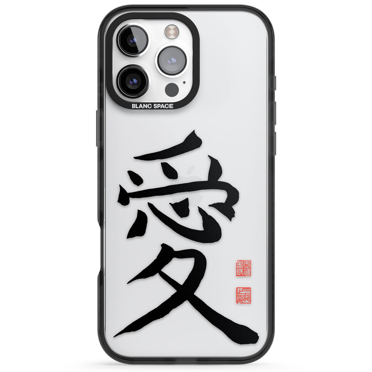 Japanese Kanji - Love Black Impact Phone Case for iPhone 16 Pro, iPhone 16 Pro Max