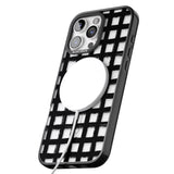 iPhone 16 Pro Max Messy Black Grid - Clear Black Impact Phone Case