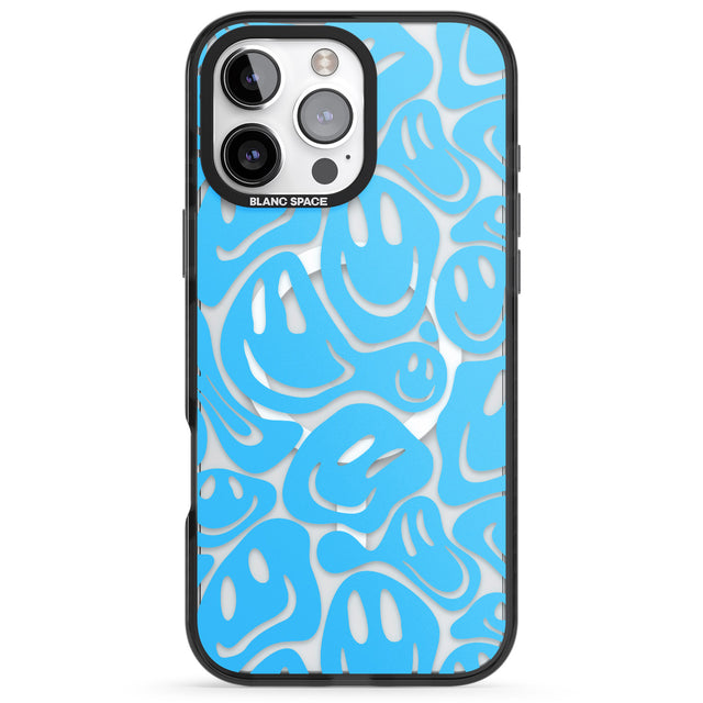 iPhone 16 Pro Max Blue Acid Faces Black Impact Phone Case