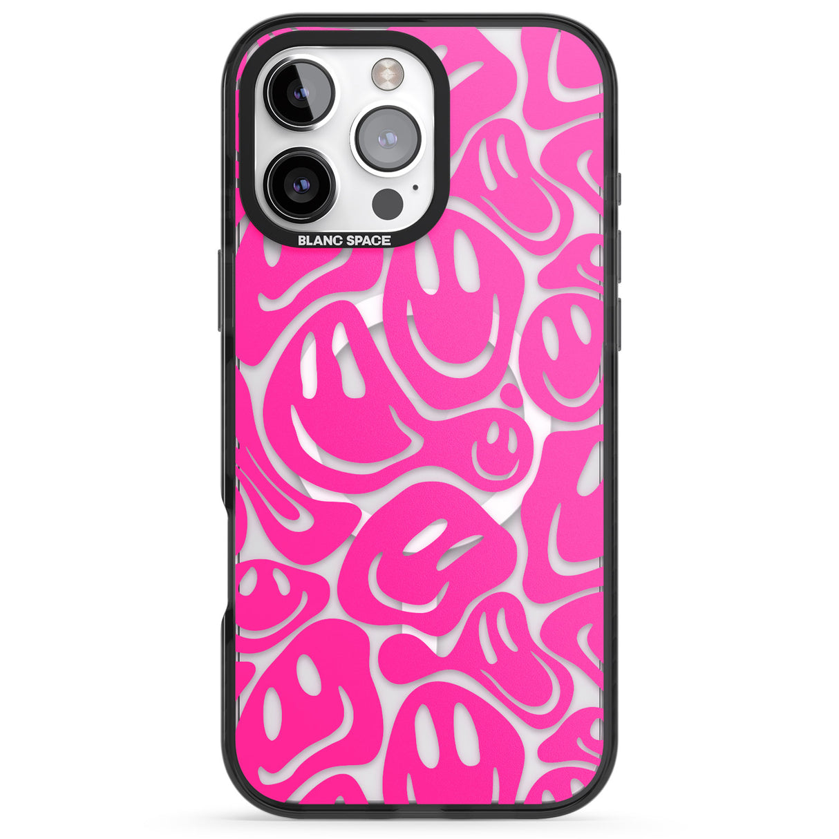 iPhone 16 Pro Max Pink Acid Faces Black Impact Phone Case