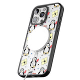 iPhone 16 Pro Max Cute Penguin Pattern Clear Black Impact Phone Case