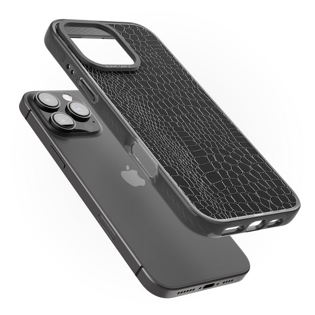 iPhone 16 Pro Max Black Snakeskin Black Impact Phone Case