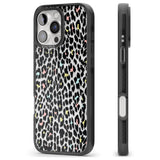 iPhone 16 Pro Max Mixed Pastels Leopard Print - Transparent Black Impact Phone Case