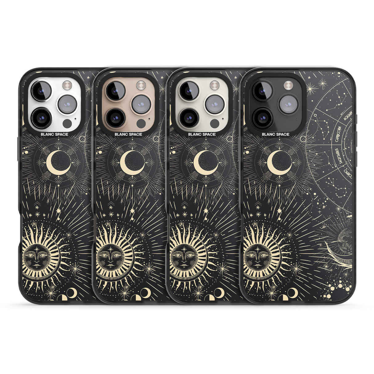 iPhone 16 Pro Max Sun & Symbols Astrological Black Impact Phone Case