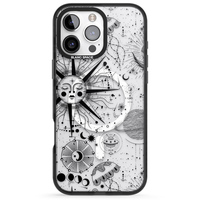 iPhone 16 Pro Max Large Sun Vintage Astrological Black Impact Phone Case