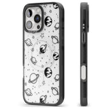 iPhone 16 Pro Max Cosmic Outer Space Design Black on Clear Black Impact Phone Case