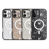 iPhone 16 Pro Max Cosmic Outer Space Design White on Clear Black Impact Phone Case